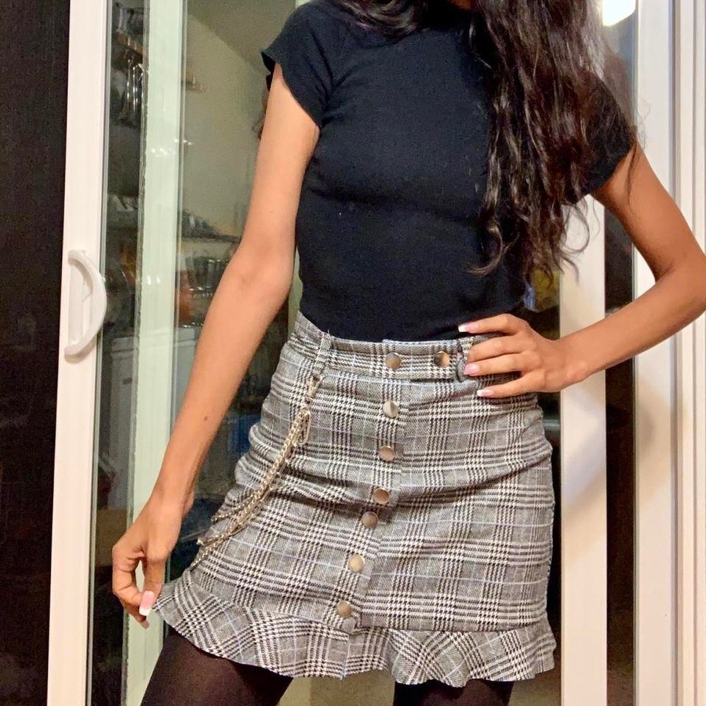Button up mini skirt